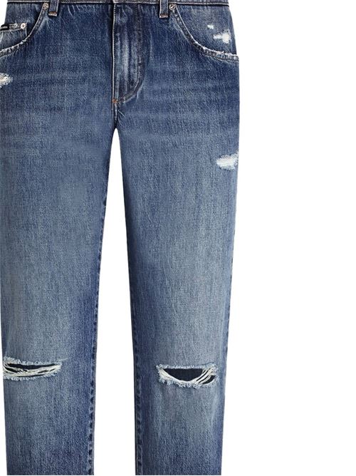 Jeans dritti con effetto vissuto DOLCE&GABBANA | GP02XDG8ME8S9001